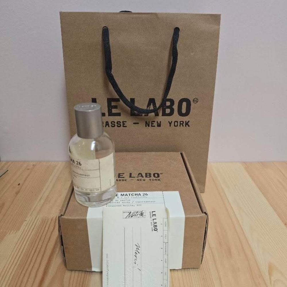 Le Labo Matcha 26 in Clear Glass with Kraft Box and Bag Empty Bottle 50ml. Used.